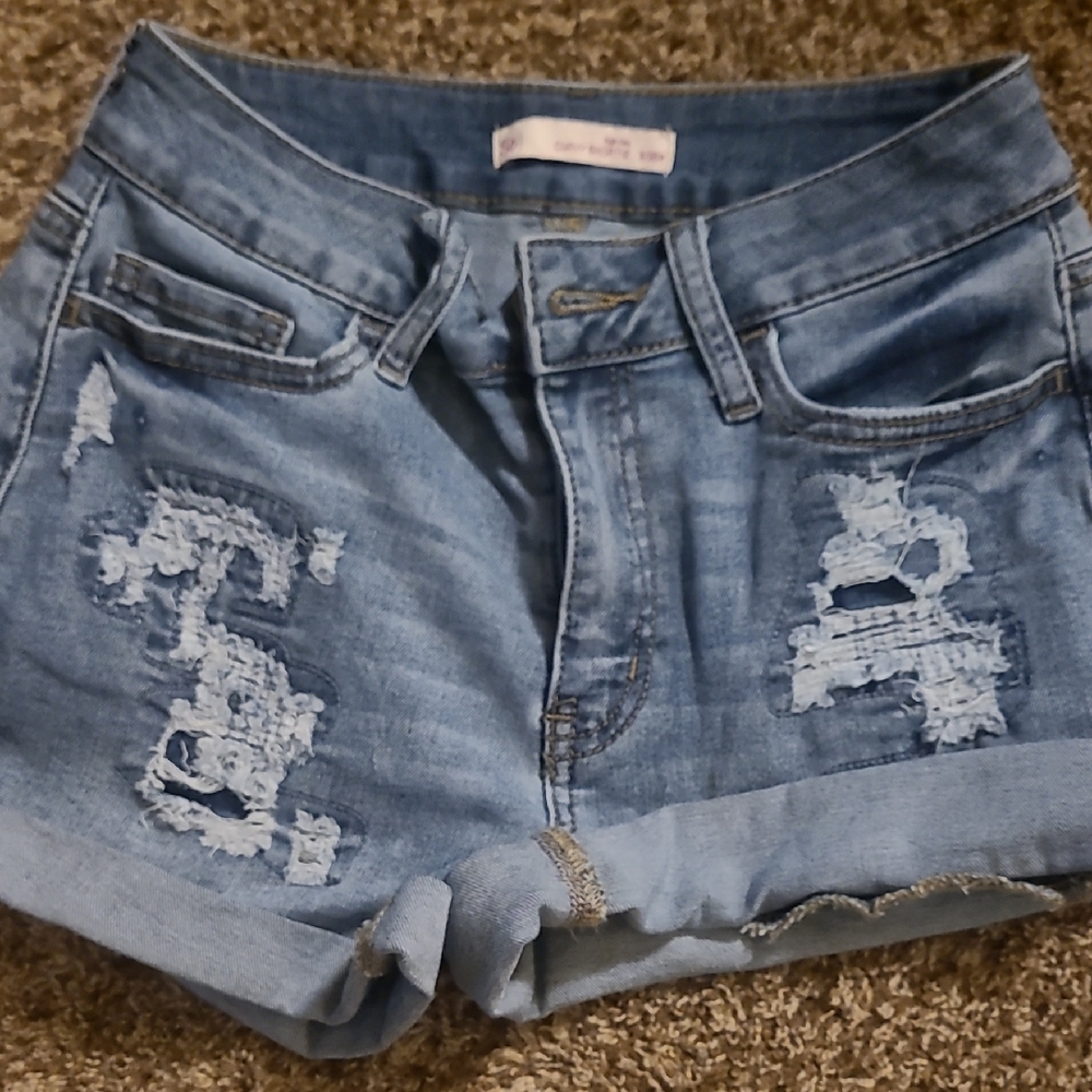 SO Blue Distressed Jean Shorts
